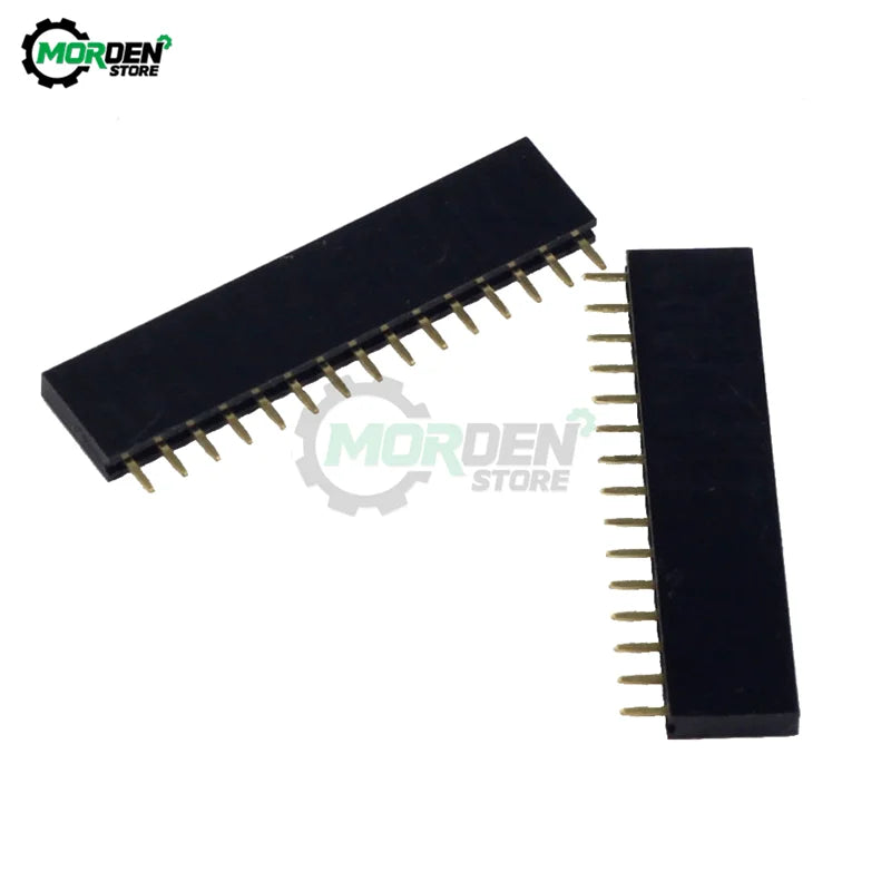 10Pcs 15Pin Single Row Straight Female Pin Header 2.54mm Pitch Strip Connector Socket 15-Pin for Arduino PCB