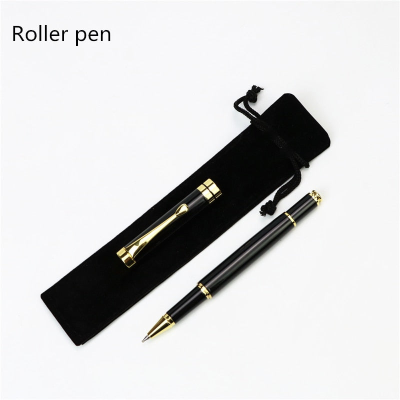 Golden text custom engraved Fountain Pen Office school commemorate gift full metal pen Student writing Roller Pen stationery