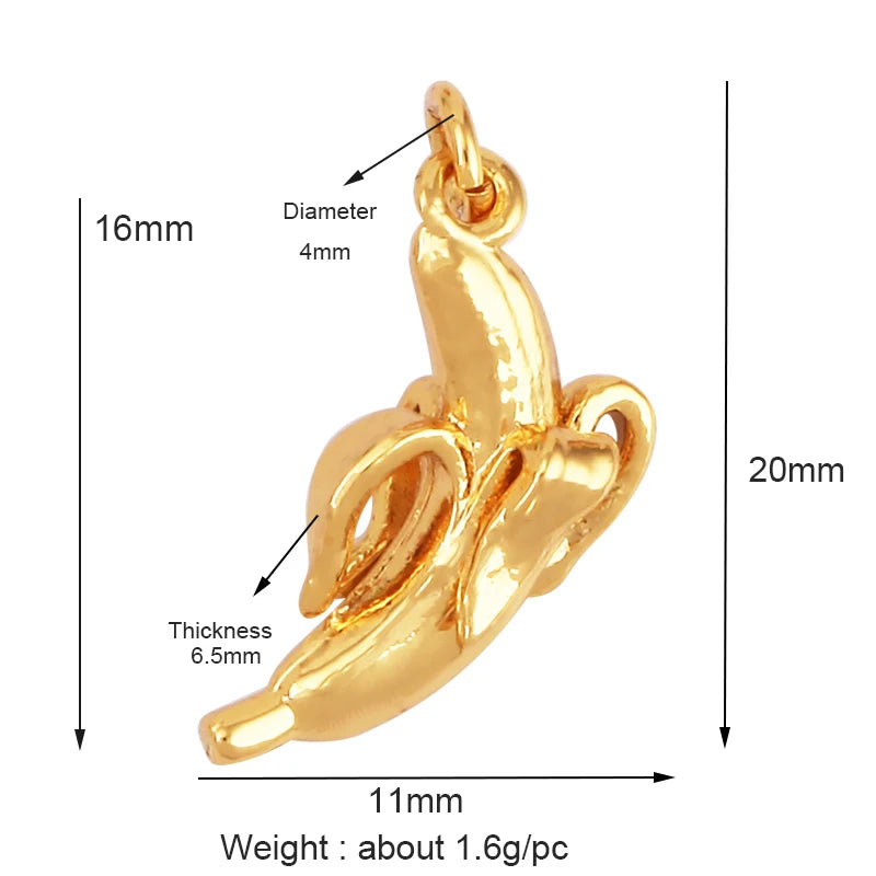 3D Fruit Strawberry Grape Mango Pineapple Water Melon Cherry Banana Charm Pendant , Jewelry Necklace Bracelet Making Supply M15