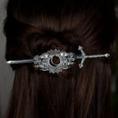 Vintage Witch Pagan Dragon Crescent Moon Could Hair Barrette Magic Occult Hairstick Spirit Hair Jewelry Wicca Gift