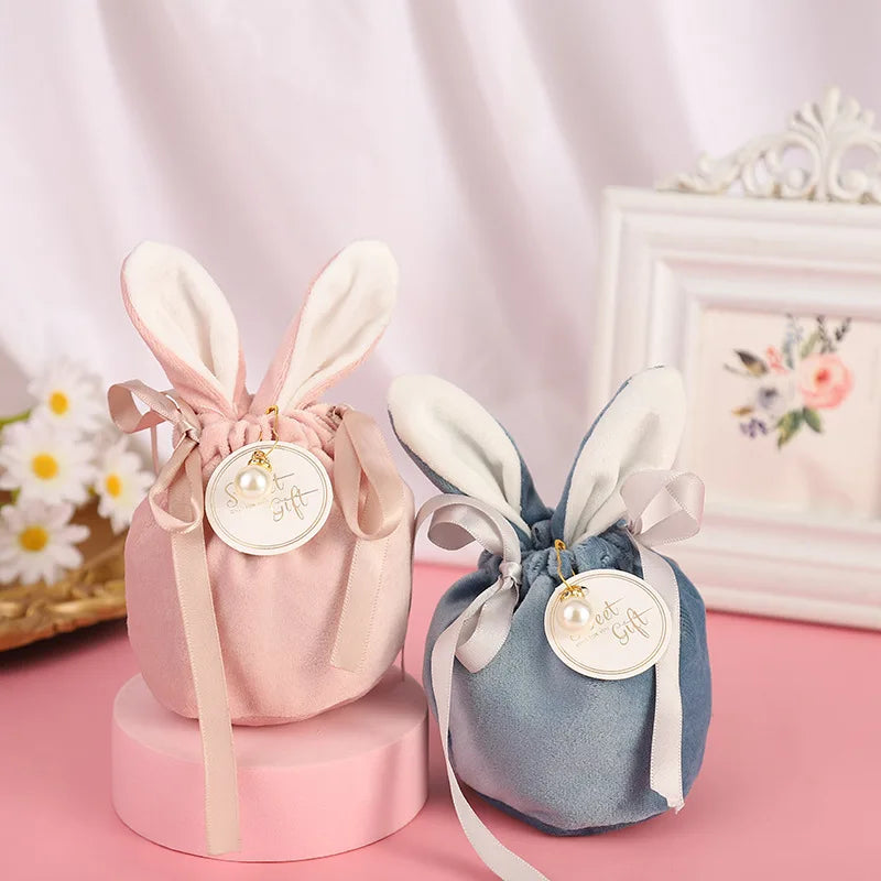 Cloth Easter Bags Cute Bunny Gift Packing Bags Wholesale Rabbit Chocolate Candy Bags Wedding Birthday Party Decoration 2025 New