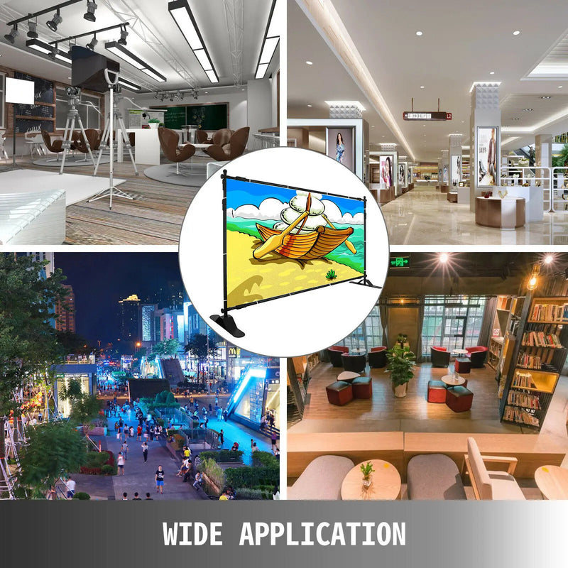 SucceBuy 3x2.4M Backdrop Background Stand Adjustable Telescopic Backdrop Banner Stand for Photocall Video Wedding Event Party