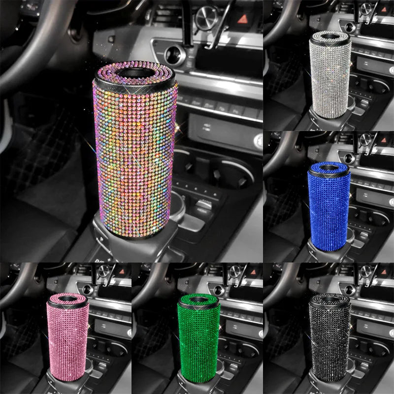 Car Creative Tissue Boxes for Car Diamond Bling Auto Rhinestone Crystal Paper Box Girls Auto Luxury Interior Accessories