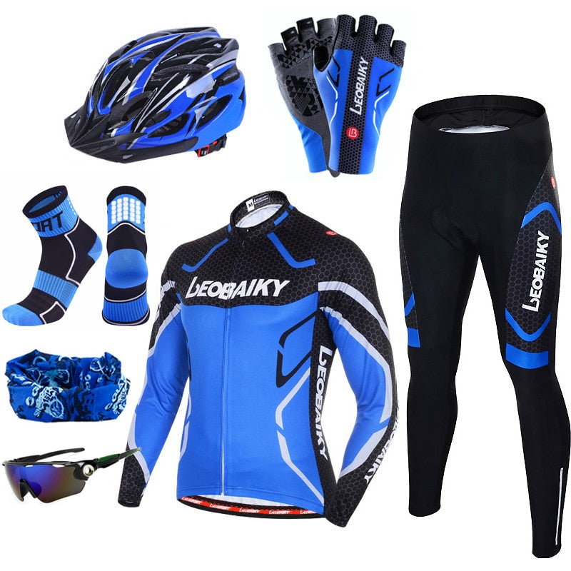 High Quality Pro Bicycle Jersey Long Sleeves Set Men Bike Clothing Mtb Cycle Wear 3D Padded Breathable Sportswear Complete Kits