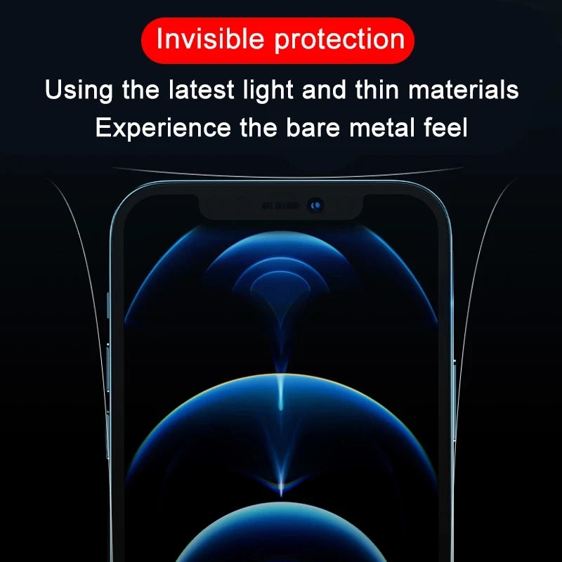 2Sets Clear Matte Carbon Fiber Sticker Phone Side Film For iPhone 15 14 13 12 Pro Max Mini Frame Protective Border Hydrogel Film