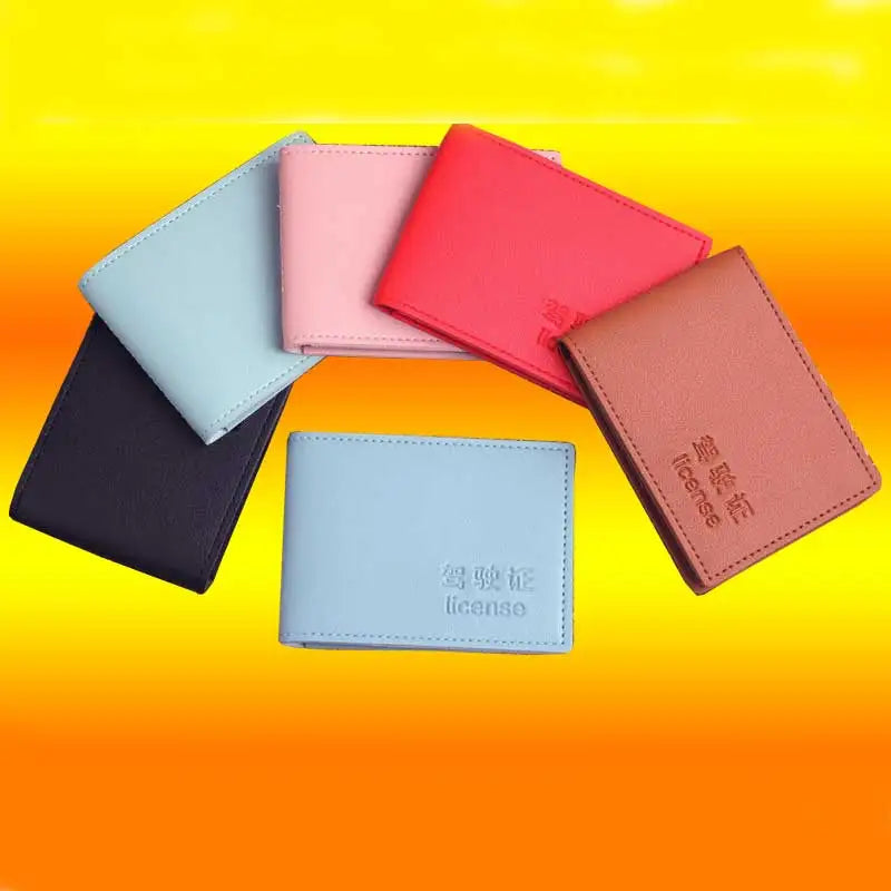 Driver License Holder Pu Leather Cover for Car Driving Documents Business ID Pass Certificate Folder Wallet Black Red Card Bags