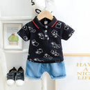 Summer Children's Boy Clothing Sets Kids Baby Boys Short-sleeved Turn-down Collar T-shirt And Pants 2 Piece Clothing Sets