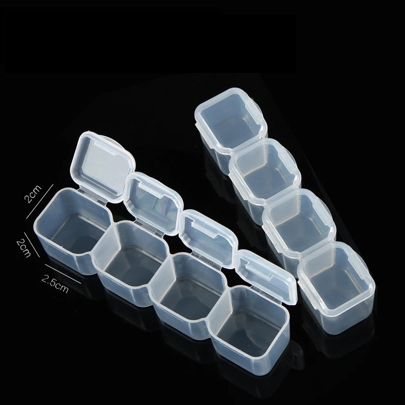 HOMFUN 28/56 Slots Diamond Painting Plastic Storage Box Embroidery Accessory Case Clear Beads Storage Boxes Cross Stitch Tools