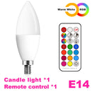 E14 LED Bulb Candle Color Indoor Neon Sign Light Bulb RGB Tape With Controller Lighting 220V E12 Dimmable Smart Lamp For Home