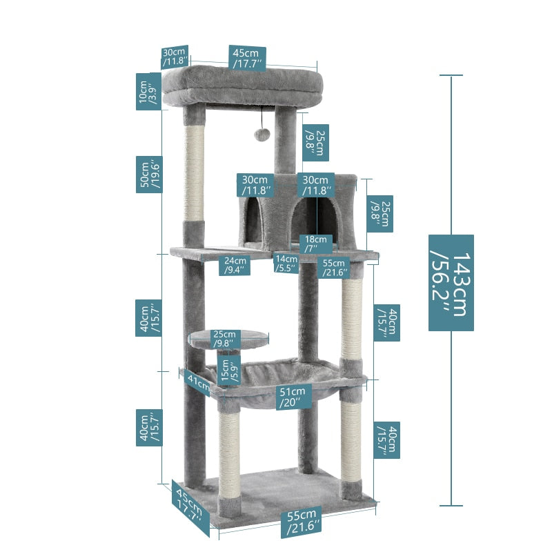 Krabpaal Toren Condo Speeltuin Kooi Kitten Multi-Level Activiteit Centrum Speelhuis Medium Krabpaal Meubels Pluche