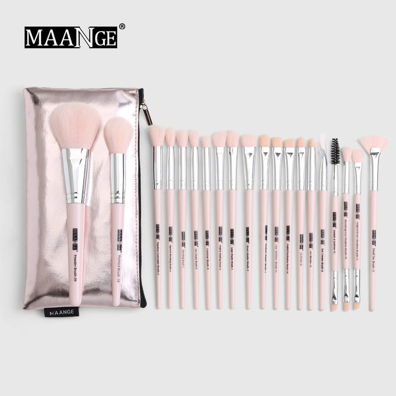 MAANGE Pro 12/20pcs Makeup Brushes Set with Bag Powder EyeShadow Blending Eyeliner Eyelash Lip Portable Brush Set For Make up