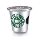 WOSTU 100% 925 Sterling Silver Chocolate Cake Charm Biscuit Candy Bead Enamel Pendant Fit Original Bracelet Necklace Jewelry