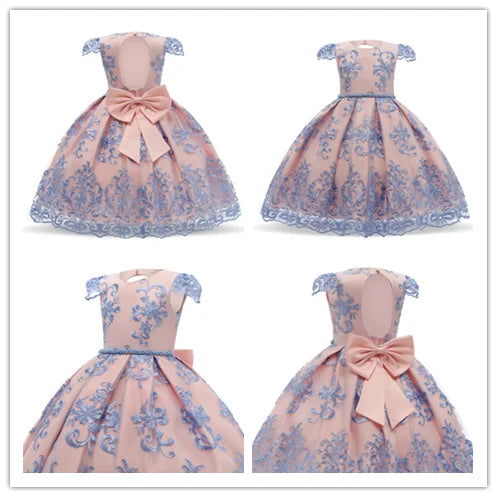 New Year Costume Big Bow Kids Girl Wedding Kids Dresses For Girls Princess Party Pageant Formal Dress Prom Girls Christmas Dress