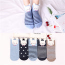 5 Pairs/Lot Cotton Women Socks Female Harajuku Casual Boat Cartoon Kawaii Cat Cute Invisiable Funny Girl Ankle Sock Set Gift