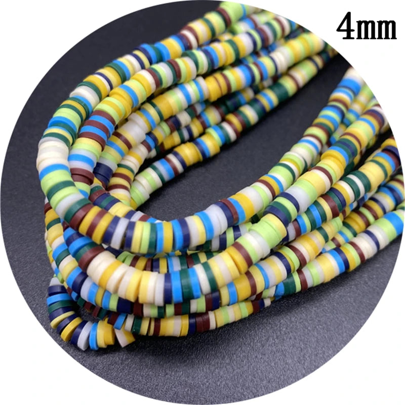 400pcs/Lot 3/4/5/6mm 16inch Round Slice Clay Beads Spacer Beads Polymer Clay Beads For Jewelry Making DIY Handmade Accessories