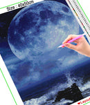 HOMFUN 3D Diamond Painting "Moon night sea" DIY Full Rhinestones Drill Cross-stitch Kits Square Round Diamond Embroidery