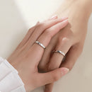 2 PCS/Set Couple Rings For Women Sun Moon Butterfly Deer Dolphin Wings Electrocardiogram Cross Matching Jewelry Finger Open Ring