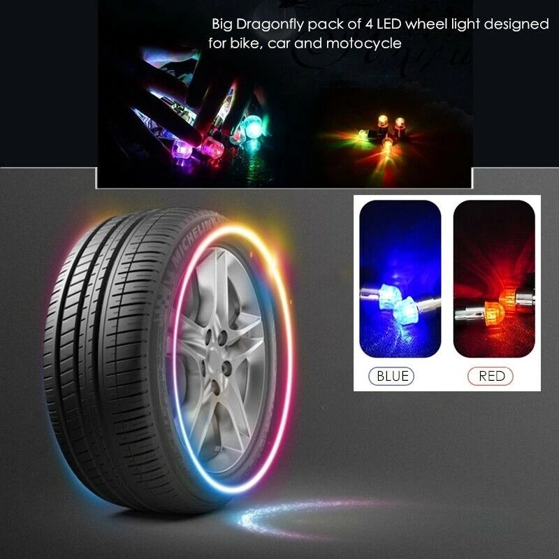 2/4pcs Universal Tyre Light Waterproof Wheel Light  Car Bike Motorcycle Tire Air Valve Stem LED Light Caps Decorative Lantern