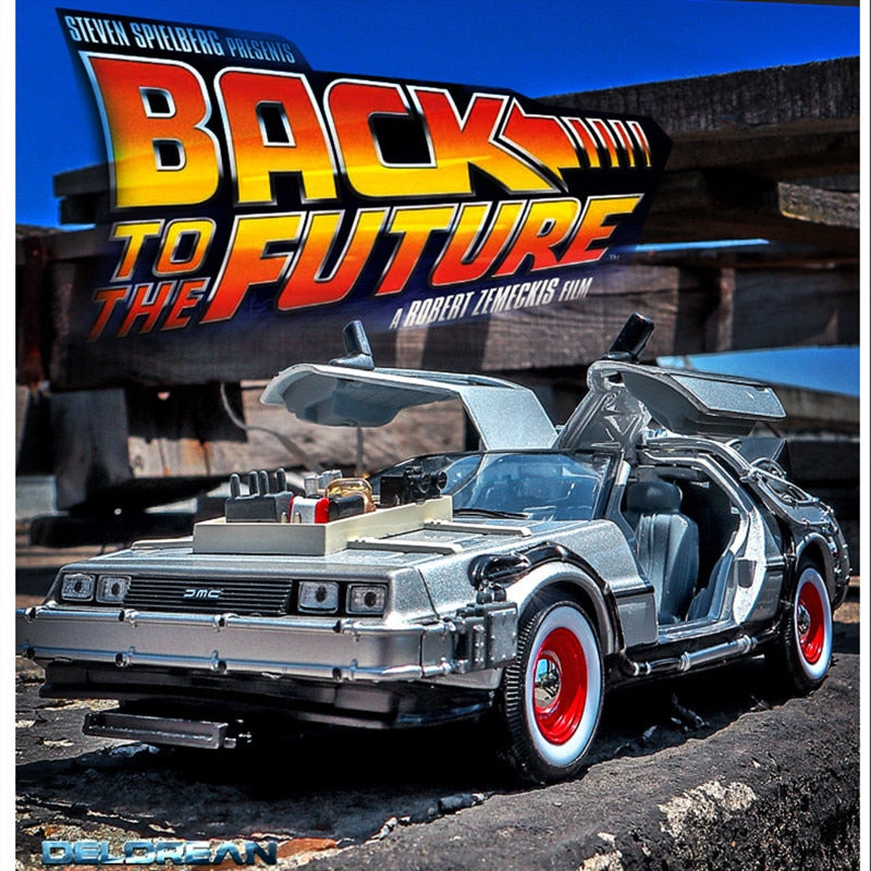 WELLY 1:24 the film Back to the Future Car Alloy Car Model Simulation Car Decoration Collection Gift Toy Die Casting Model