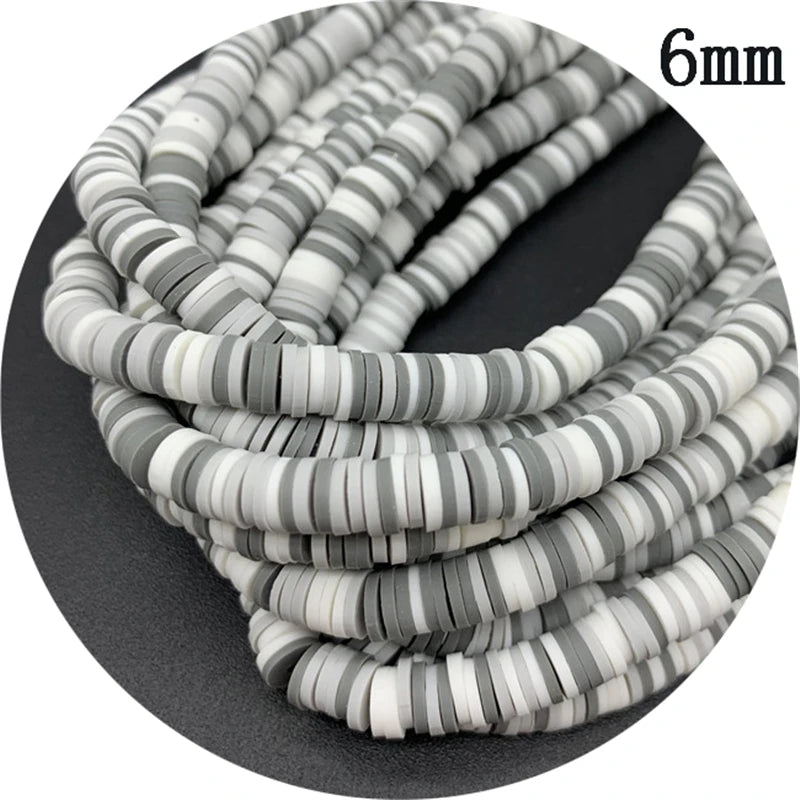 400pcs/Lot 3/4/5/6mm 16inch Round Slice Clay Beads Spacer Beads Polymer Clay Beads For Jewelry Making DIY Handmade Accessories