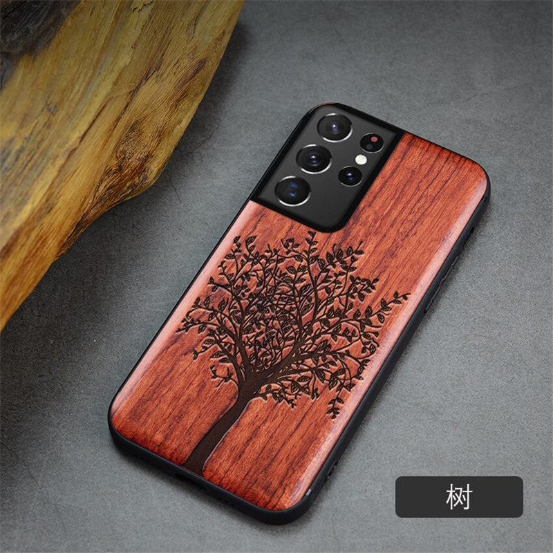 For Samsung Galaxy S21 Ultra Case Boogic Original Wood funda S21 S21+ Wood Cover Phone Case For Samsung S21 Ultra