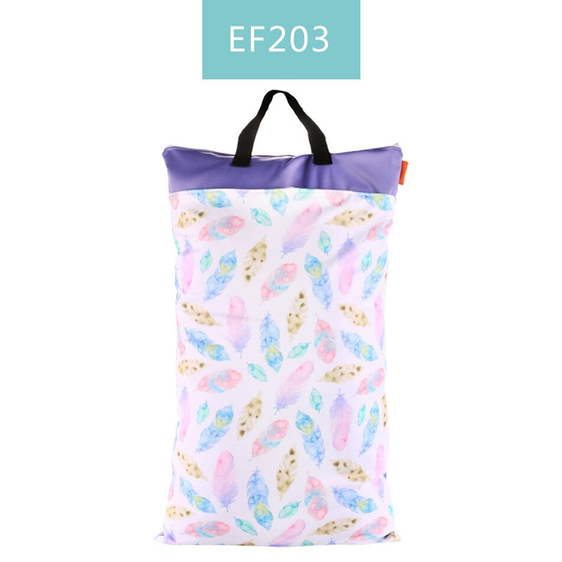 Happy flute 1 pcs Large Hanging Wet/Dry Pail Bag for Cloth Diaper,Inserts,Nappy, Laundry With Two Zippered Waterproof,Reusable