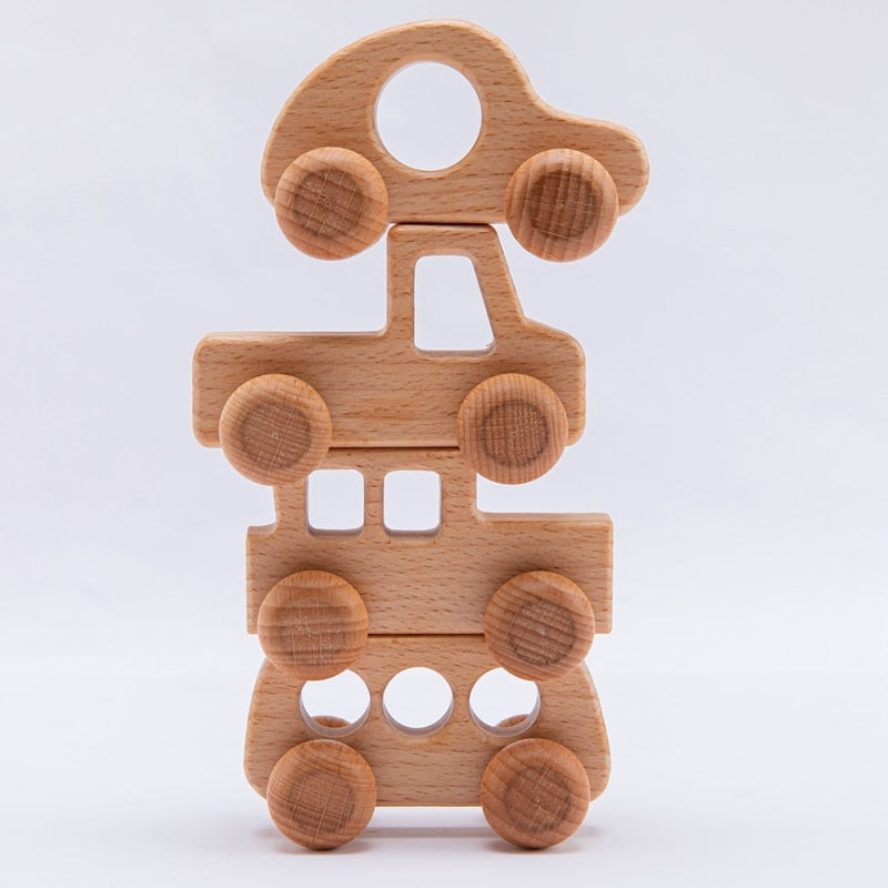 Let's Make Wooden Baby Toys 0 12 Month 1PC Toys For Babies Beech Car Hedgehog Elephant Educational Infants Developmental Newborn