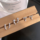 925 Sterling Silver Korean Version Simple Star Combination Stud Earrings Women Fashion Temperament Student Party Jewelry