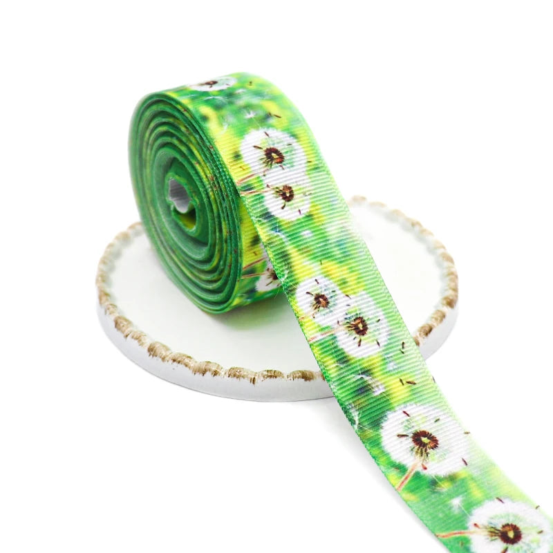 5 Yards 1" 25MM Flowers Printed Grosgrain Ribbons For Hair Bows DIY Handmade Materials Y2020122402