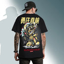 UPRISING Street fashion brand traffic accident T-shirt motorcycle afraid of hip-hop personality European and American cartoon
