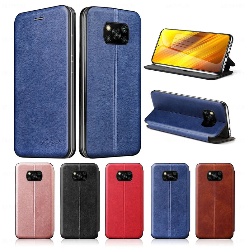 poco x3 pro Case Leather Flip Magnetic Case For xiaomi poco x3 nfc pocophone x 3 pro pocox3 wallet stand book phone cover coque