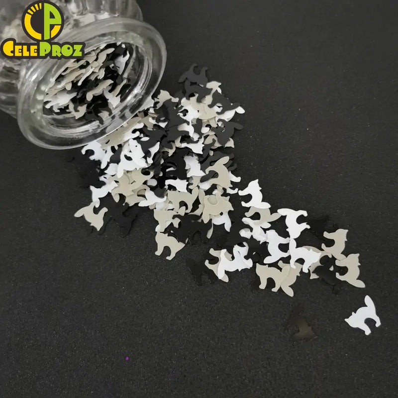 15g Cat Dog Confetti Spider Bat Sequin DIY Animal Theme Party Table Decoration Halloween Black White Purple Festival Supplies