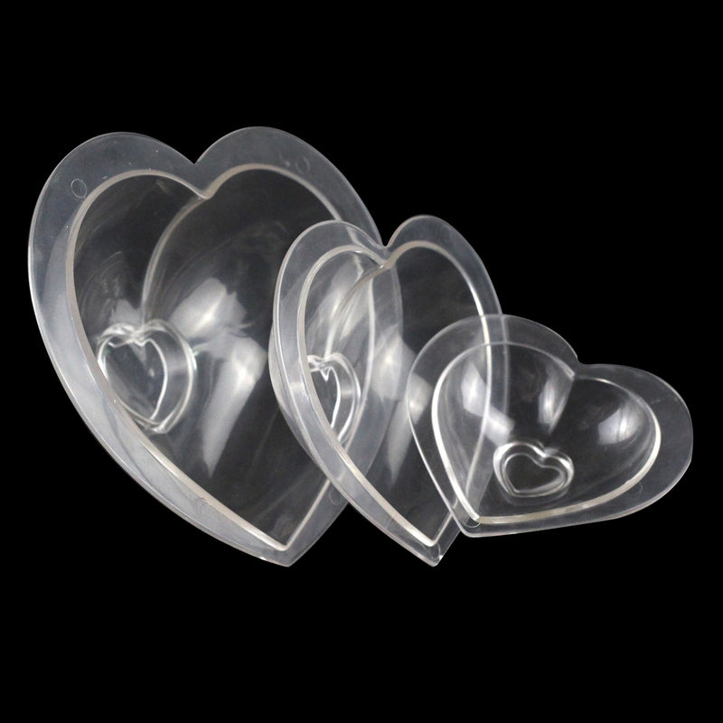 3 type size 3D heart chocolate mold for DIY Cake decoration Polycarbonate Chocolate Mold  baking Candy confectionery tool