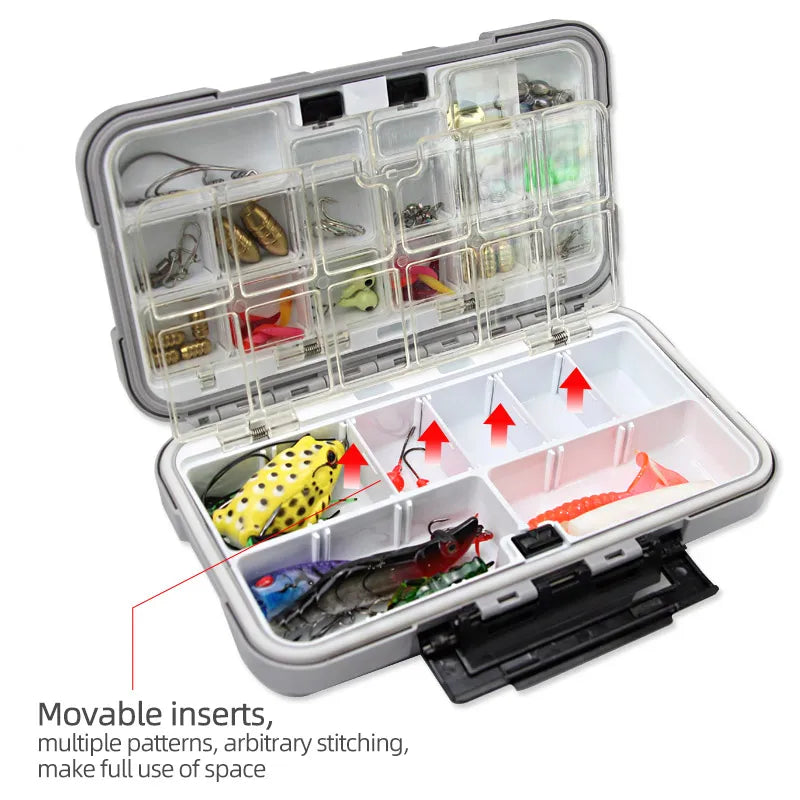 Fishing Tackle Boxes Waterproof Fishing Storage Boxes Bait Box Multifunctional Hook and Bait Accessory Box Double-Sided Opening