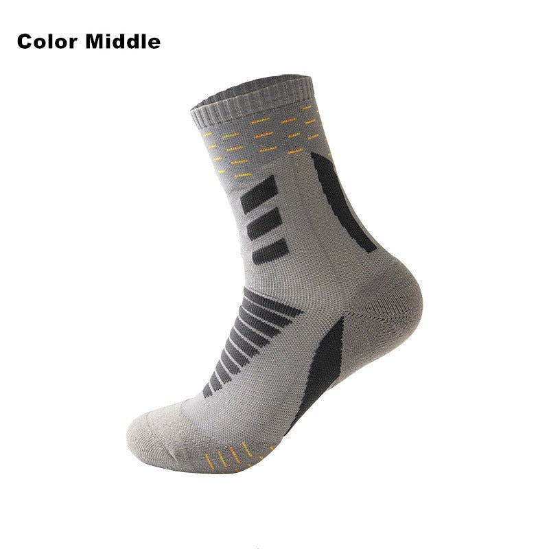 Professional Running Socks Cotton Thick Terry Socks Summer Basketball Tennis Men Sports Socks Shock Absorption Moisture Wicking