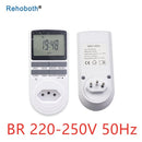 EU Electronic Digital Timer Switch US FR BR Plug Kitchen Timer Socket Outlet 230V 110V 7 Day 12/24 Hour Programmable Timing