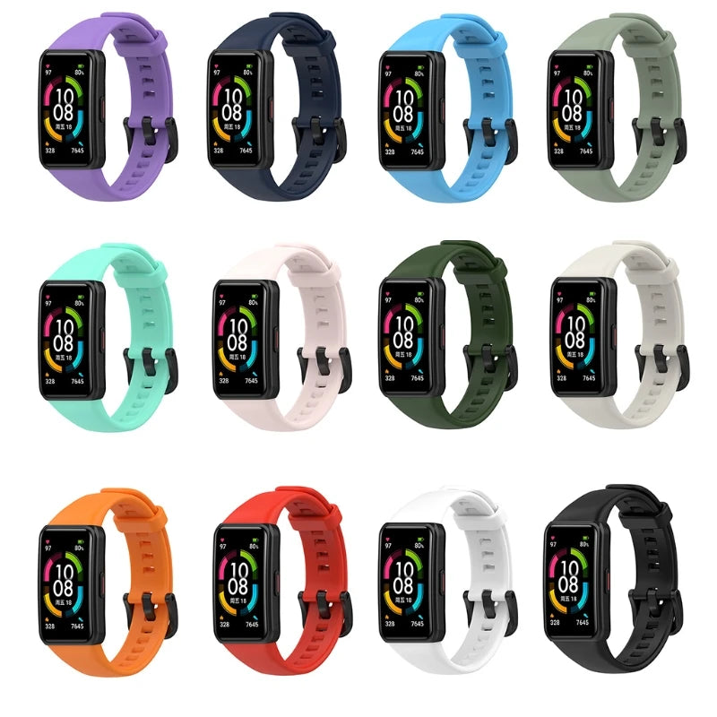 Replacement Sport Silicone Watch Band Wrist Strap Adjustable Watchbands for Huawei band 6 honor band 6 Watch