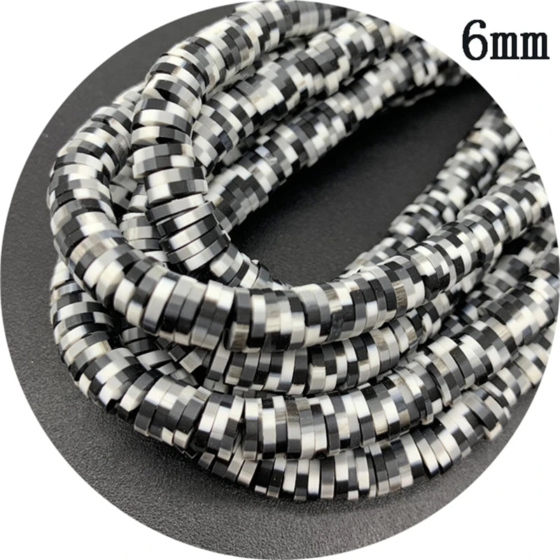400pcs/Lot 3/4/5/6mm 16inch Round Slice Clay Beads Spacer Beads Polymer Clay Beads For Jewelry Making DIY Handmade Accessories