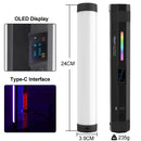 Ulanzi VL110 RGB Tube Photography Lamp 2500-9000K 2600mAh Rechargeable Portable Studio Camping Fill Lighting Kit For Youtube