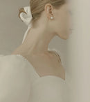 2022 Korea Style Sweetheart Puffy Sleeve Organza A-Line Backless Simple Lace-Up Wedding Dress Bride Gown Vestidos De Novia