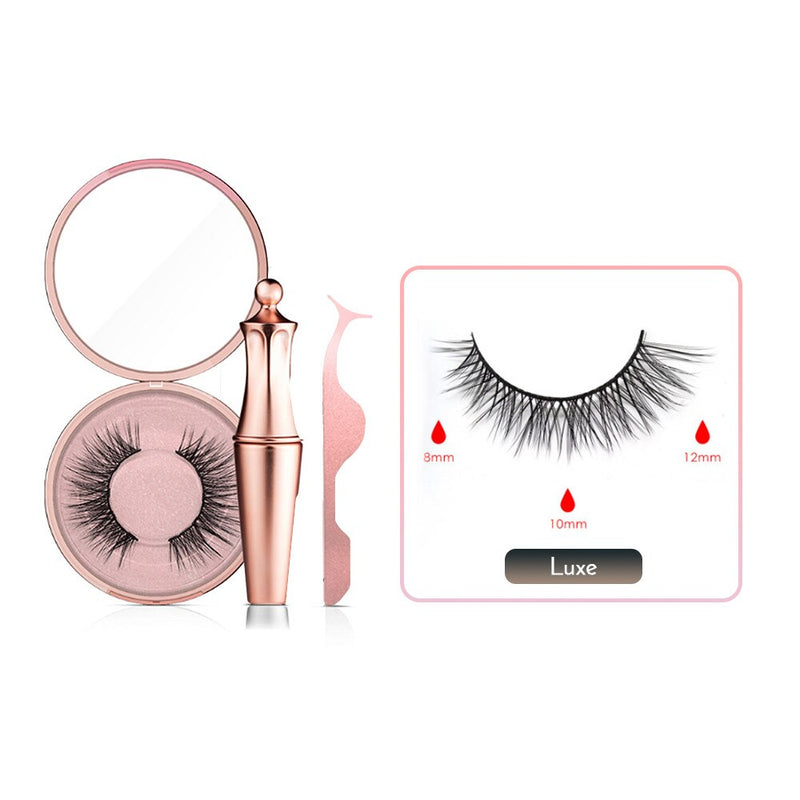 Magnetic False Eyelashes No Glue Full Eye 5 Magnet Reusable Fake Eyelashes Natural Soft Eyelashes Extension Magnetic Eyelash Kit