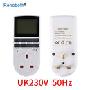 EU Electronic Digital Timer Switch US FR BR Plug Kitchen Timer Socket Outlet 230V 110V 7 Day 12/24 Hour Programmable Timing