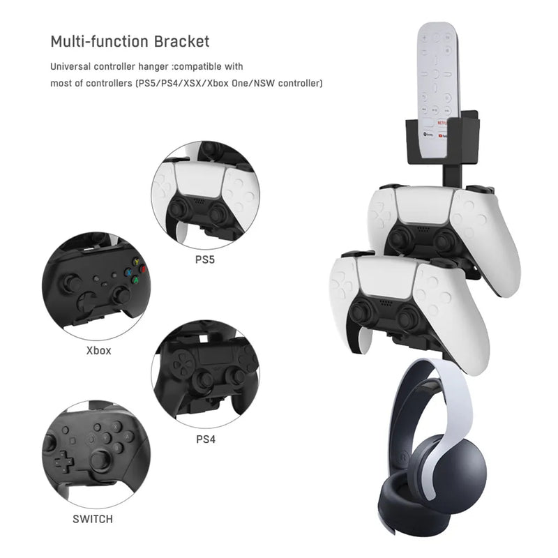 Game Controller Wall Bracket Holder for PS5 PS4 Xbox Switch Gamepad Headset Stand Universal Hanger Shelf Gaming Accessories