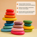 Baby Wooden Building Block BPA Free Montessori Educational Toy Rainbow Stacked Stone Balanced Stacking Toys Children Gifts
