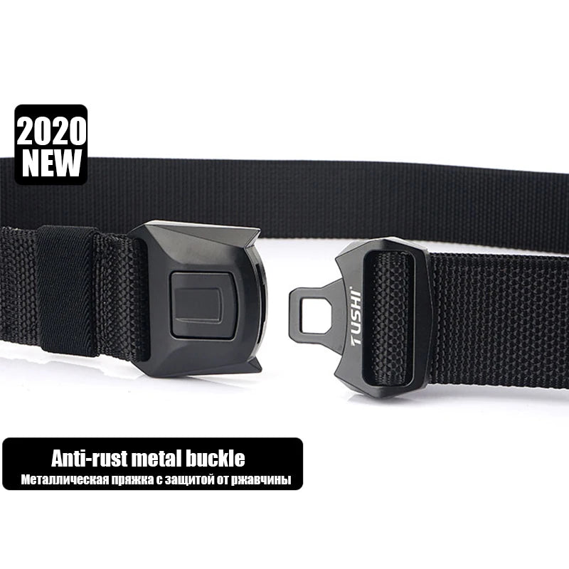 HSSEE New Men's Tactical Belt Rust-proof Hard Metal Buckle Military Army Belt Outdoors Casual Belt Girdles Male Waistband Gift