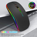 LED Wireless Mouse Rechargeable Silent Bluetooth-compatible Mouse Portable Dual Mode Computer Mice for Laptop Desktop MacBook