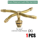 Brass Nozzle Garden Mist Sprinkler Copper Misting Cooling System Irrigation 1/2" Thread 2/3/4 Arm Sprayer Fog  Watering Tool