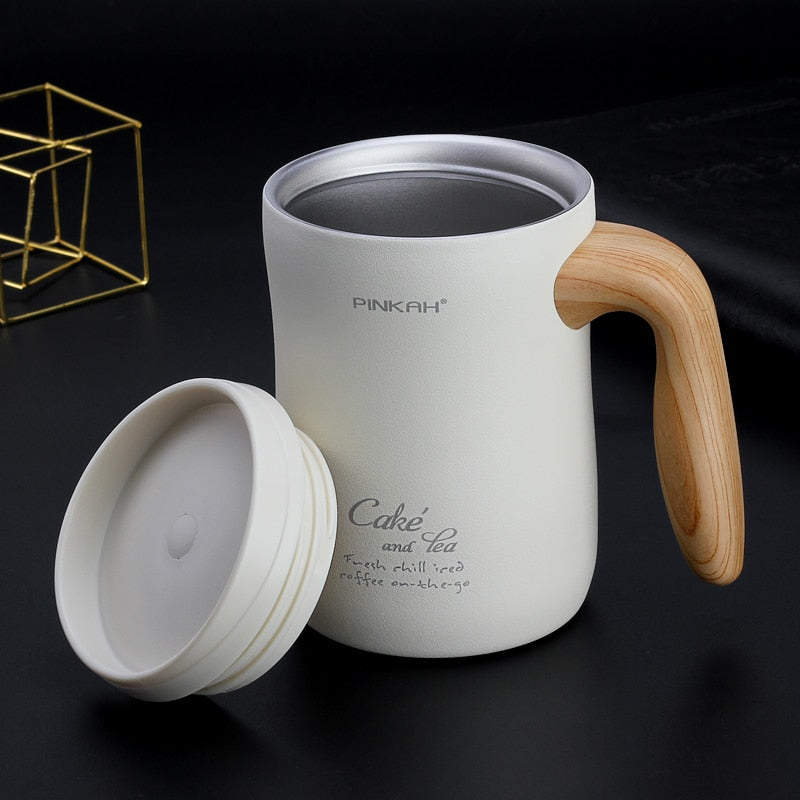 New Arrival PINKAH 470ML Vacuum Coffee Cup With Handle Insulation Mug Office Leakproof Tea Cup With Lid Household Milk Thermos