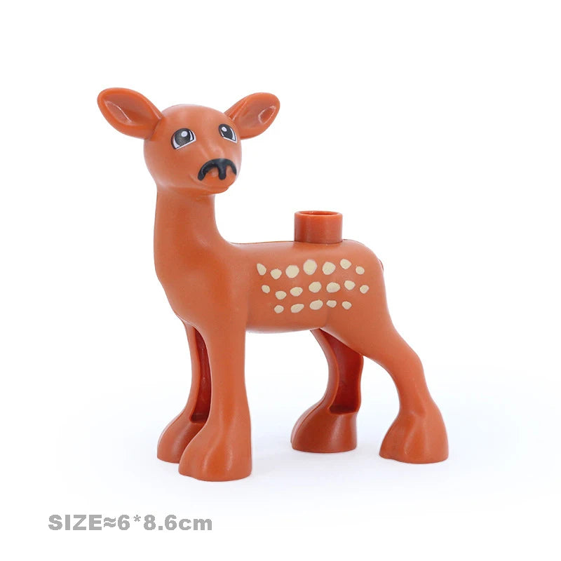 Big Building Blocks Animal Locking Giraffe Deer Chicken Elephant Compatible Sets Bricks Home Educational Toys For Children Gift