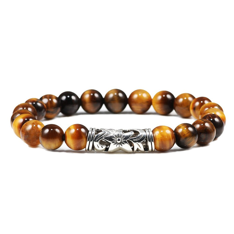 Tiger Eye Beaded Bracelets Bangles Men Braided Rope Healing Balance Yoga Charm Women Natural Stone Buddha Bracelet Adjustable